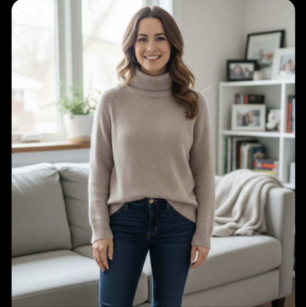 Naif Angora Wool Blend Turtleneck Sweater